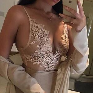 Elegant Lace Bodysuit in Nude OH POLLY